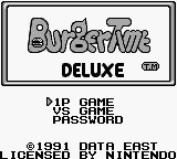 Burgertime Deluxe title screen for GameBoy